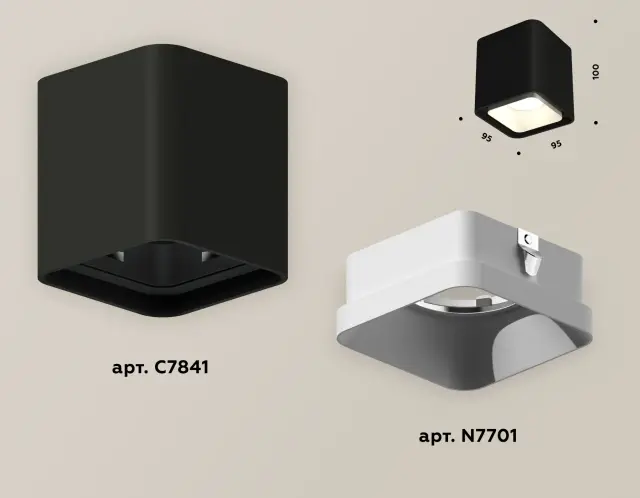 Точечный светильник Ambrella Light XS7841001 — черный, ракурс 3