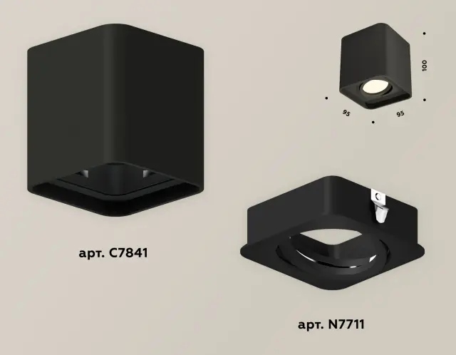 Точечный светильник Ambrella Light XS7841010 — черный, ракурс 3