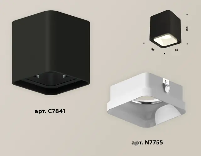 Точечный светильник Ambrella Light XS7841021 — черный, ракурс 3