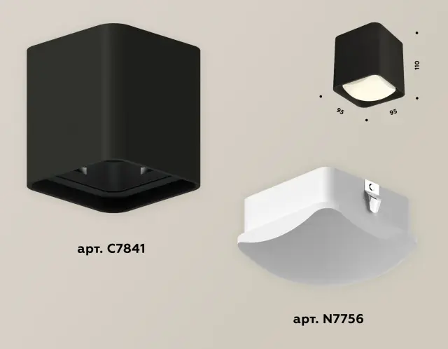 Точечный светильник Ambrella Light XS7841022 — черный, ракурс 3