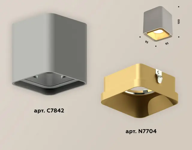 Точечный светильник Ambrella Light XS7842004 — серый, ракурс 3