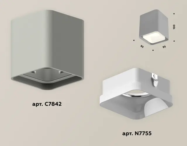 Точечный светильник Ambrella Light XS7842010 — серый, ракурс 3