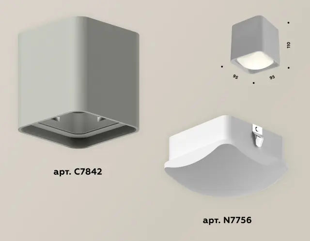 Точечный светильник Ambrella Light XS7842011 — серый, ракурс 3