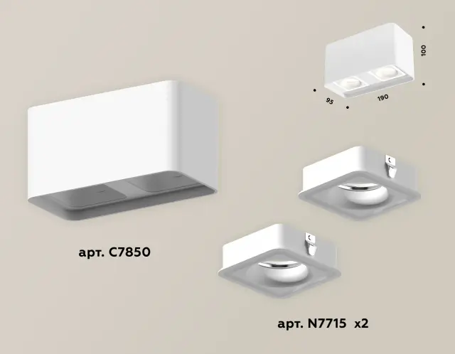Точечный светильник Ambrella Light XS7850020 — белый, ракурс 3