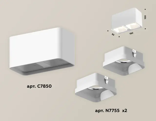 Точечный светильник Ambrella Light XS7850021 — белый, ракурс 3