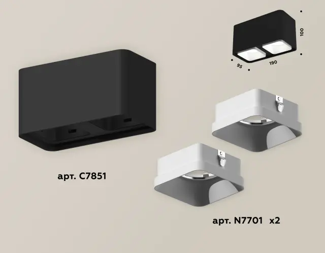 Точечный светильник Ambrella Light XS7851001 — черный, ракурс 3