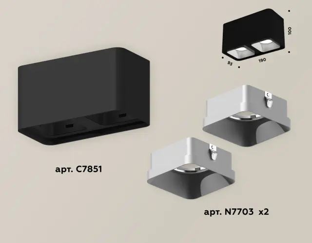 Точечный светильник Ambrella Light XS7851003 — черный, ракурс 3