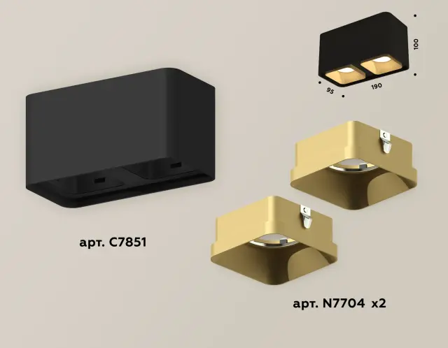 Точечный светильник Ambrella Light XS7851004 — черный, ракурс 3