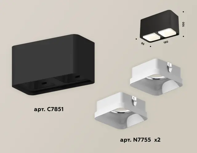 Точечный светильник Ambrella Light XS7851021 — черный, ракурс 3