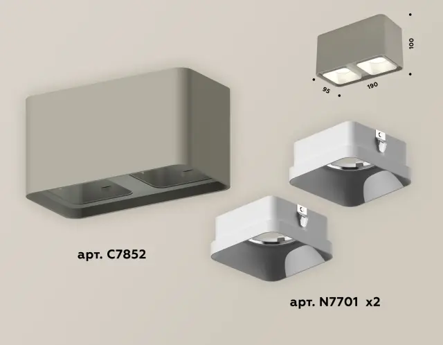 Точечный светильник Ambrella Light XS7852001 — серый, ракурс 3