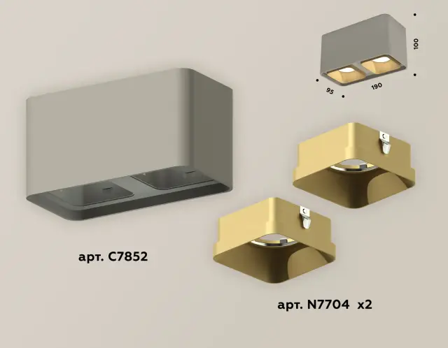 Точечный светильник Ambrella Light XS7852004 — серый, ракурс 3