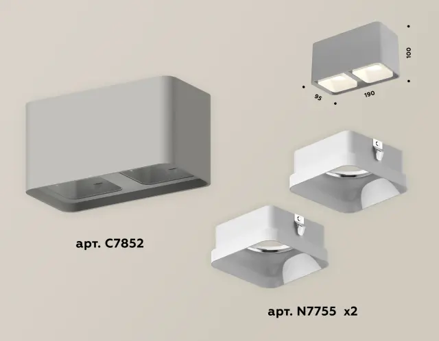 Точечный светильник Ambrella Light XS7852010 — серый, ракурс 3