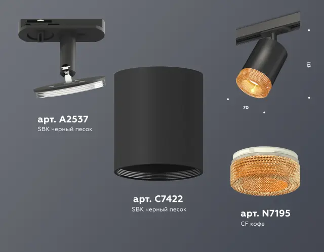 Трековый светильник Ambrella Light XT7422011 — черный, ракурс 2