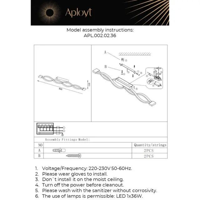 Бра Aployt APL.002.02.36 NADAYN — белый, ракурс 23
