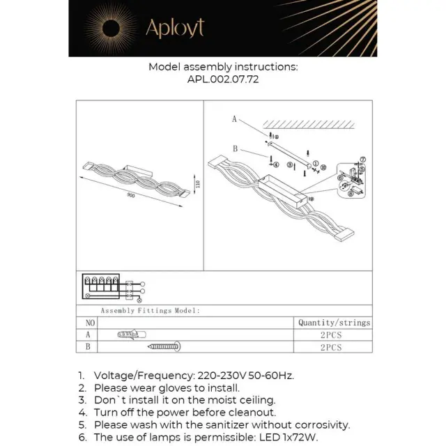 Светильник Aployt APL.002.07.72 NADAYN — белый, ракурс 23