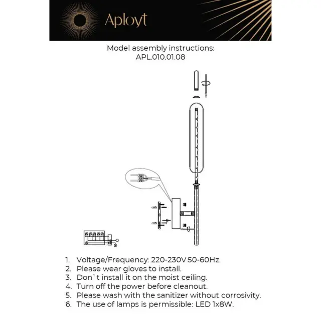 Бра Aployt APL.010.01.08 CARLA — золотой, ракурс 11
