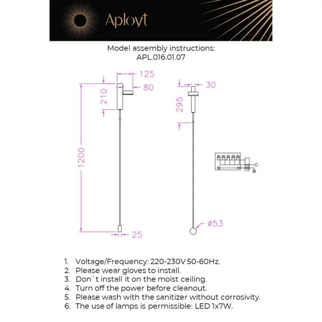 Бра Aployt APL.016.01.07 AGA — бронза, ракурс 16