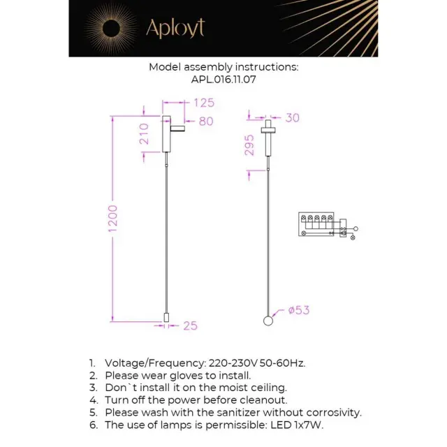 Бра Aployt APL.016.11.07 AGA — черный, ракурс 15