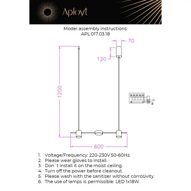 Светильник Aployt APL.017.03.18 FRANIA — черный, ракурс 16