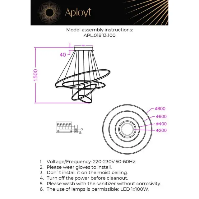Светильник Aployt APL.018.13.100 JANINA — бронза, ракурс 16
