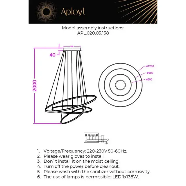 Светильник Aployt APL.020.03.138 MONISIA — золотой, ракурс 12