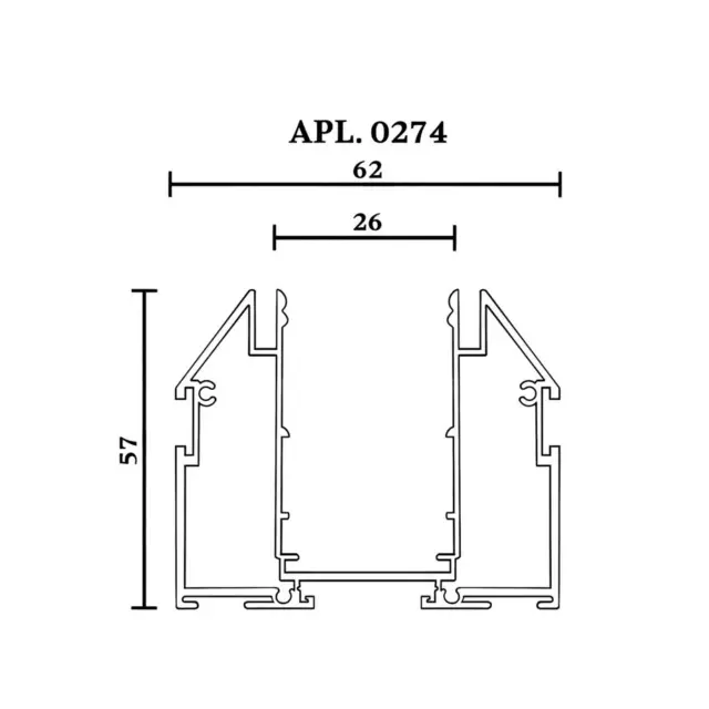 Трек Aployt APL.0274.00.200 MAGNETIC TRACK 220 — черный, ракурс 5