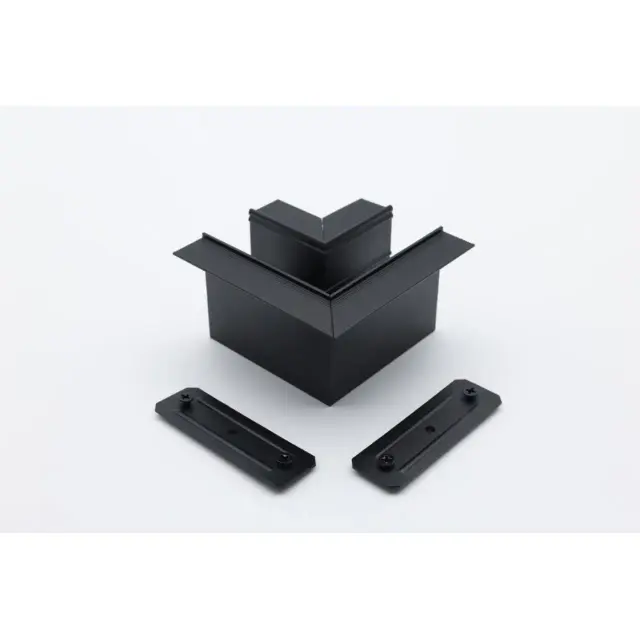 Соединитель угловой плоский встраиваемый Aployt APL.0283.00.01 MAGNETIC TRACK 220 — черный, ракурс 3