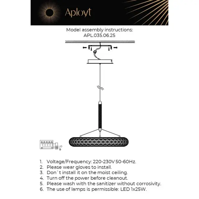 Светильник Aployt APL.035.06.25 DANUTA — золотой, ракурс 18