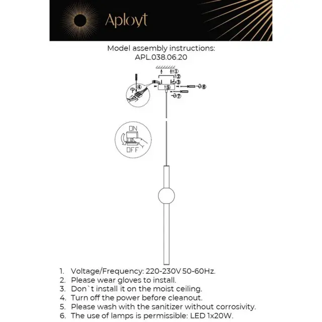 Светильник Aployt APL.038.06.20 ZHOZEFIN — медь, ракурс 14