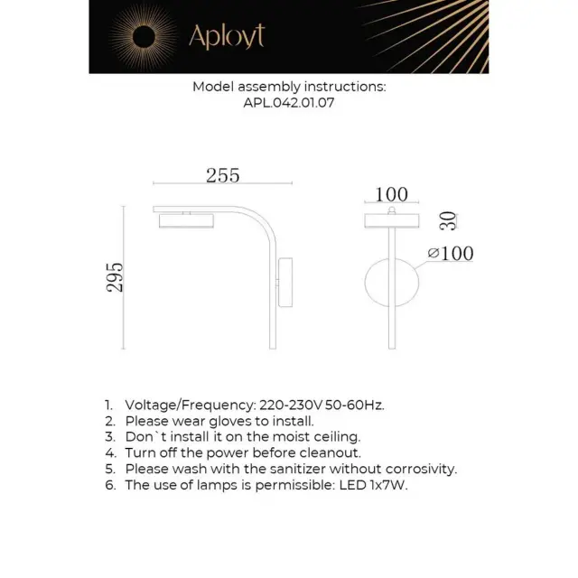 Бра Aployt APL.042.01.07 DELAYN — черный, ракурс 12