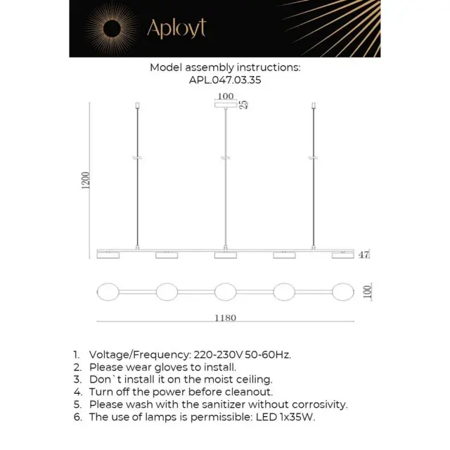 Светильник Aployt APL.047.03.35 USIA — черный, ракурс 12