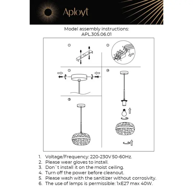 Светильник Aployt APL.305.06.01 GABRIELA — бронза, ракурс 12