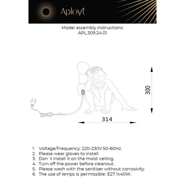 Настольная лампа Aployt APL.309.24.01 MAGALI — черный, ракурс 11