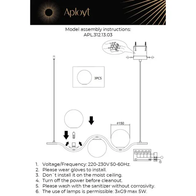 Светильник Aployt APL.312.13.03 JAGNA — латунь, ракурс 16