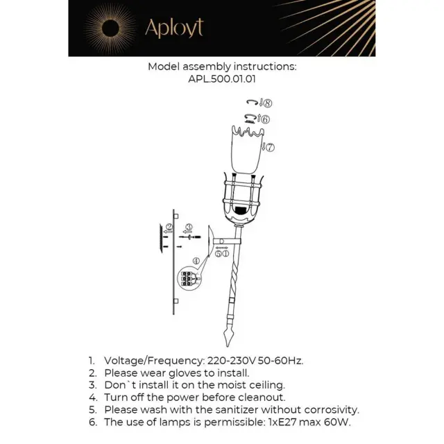 Бра Aployt APL.500.01.01 SIMONA — черный, ракурс 15