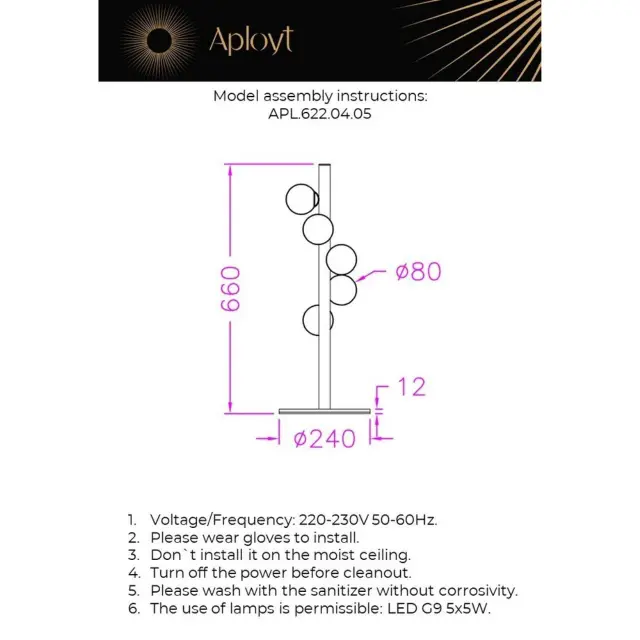 Настольная лампа Aployt APL.622.04.05 KOLOMBINA — бронза, ракурс 12