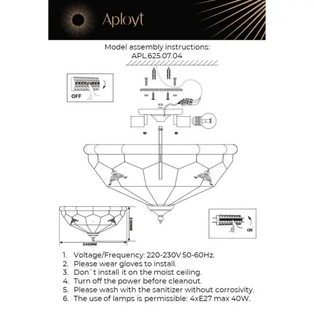 Светильник Aployt APL.625.07.04 LEONI — бронза, ракурс 12