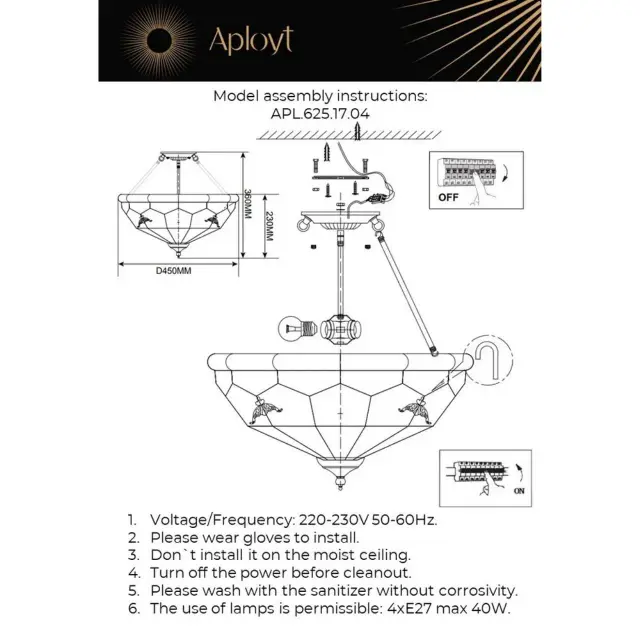 Люстра Aployt APL.625.17.04 LEONI — бронза, ракурс 12