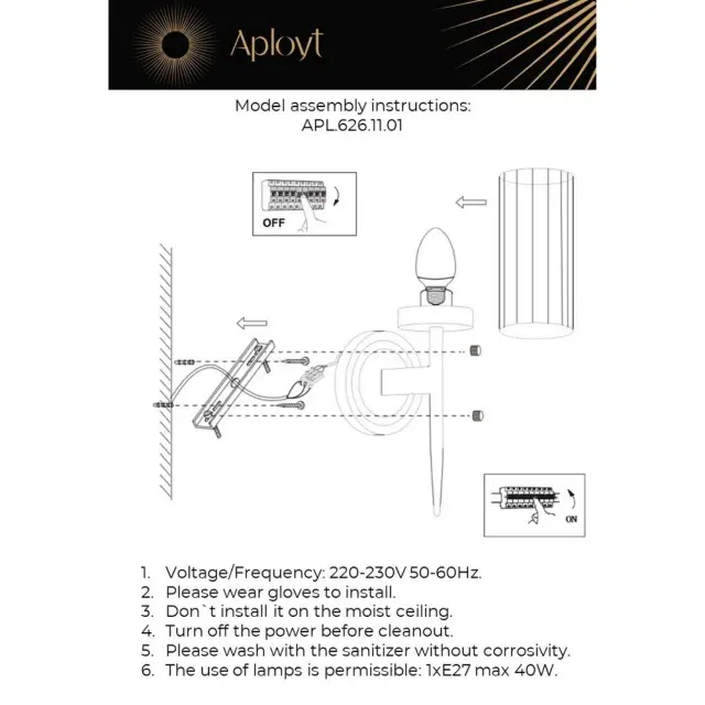 Бра Aployt APL.626.11.01 KLARISI — хром, ракурс 15