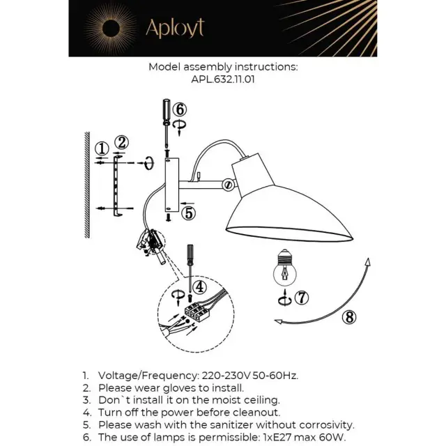 Бра Aployt APL.632.11.01 KLARKA — золотой, ракурс 14