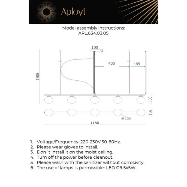 Светильник Aployt APL.634.03.05 SYLWIA — черный, ракурс 12