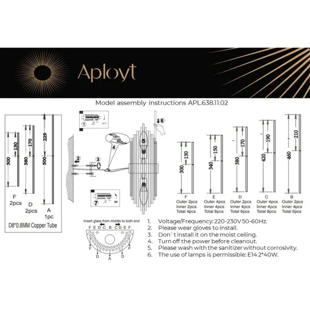 Бра Aployt APL.638.11.02 DANIL — бронза, ракурс 12