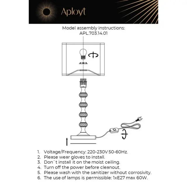 Настольная лампа Aployt APL.703.14.01 FLORET — хром, ракурс 15
