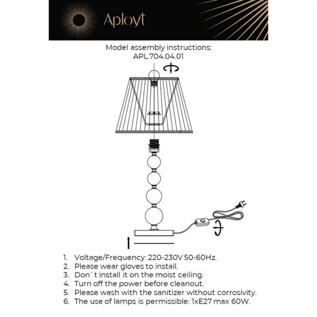 Настольная лампа Aployt APL.704.04.01 GAELL — хром, ракурс 12