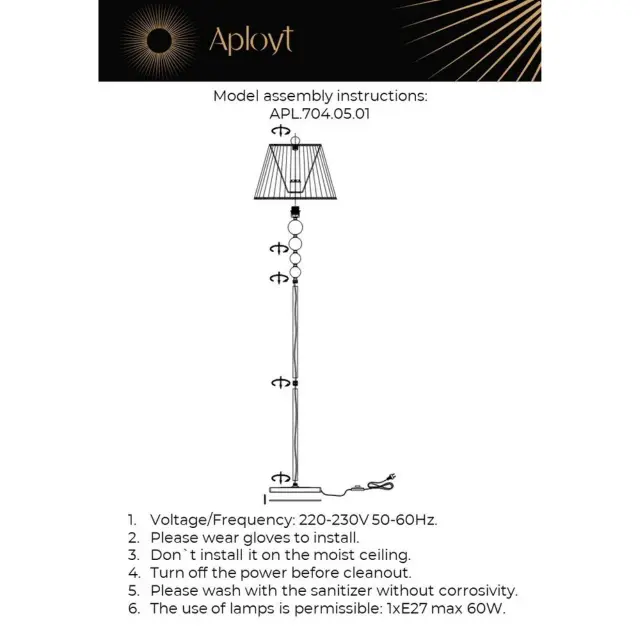 Торшер Aployt APL.704.05.01 GAELL — хром, ракурс 12