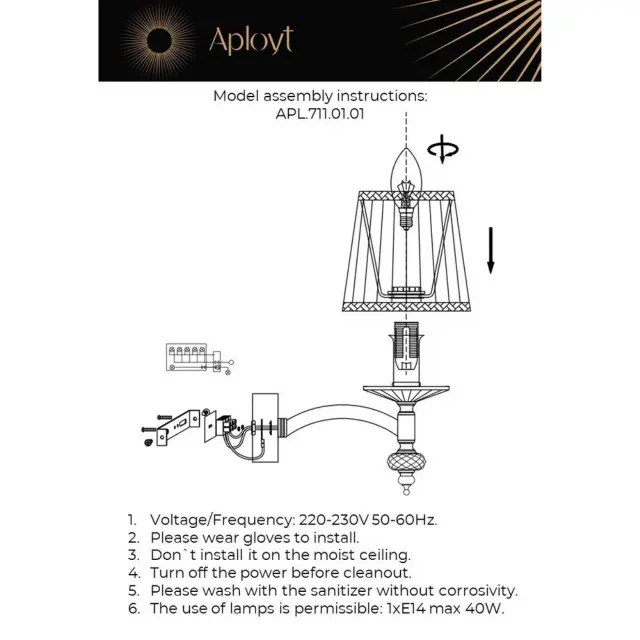 Бра Aployt APL.711.01.01 LYUSI — хром, ракурс 10