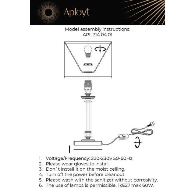 Настольная лампа Aployt APL.714.04.01 NIKOLET — хром, ракурс 12
