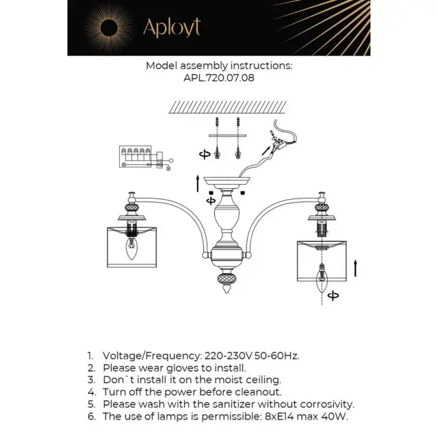 Люстра Aployt APL.720.07.08 AGATA — золотой, ракурс 19