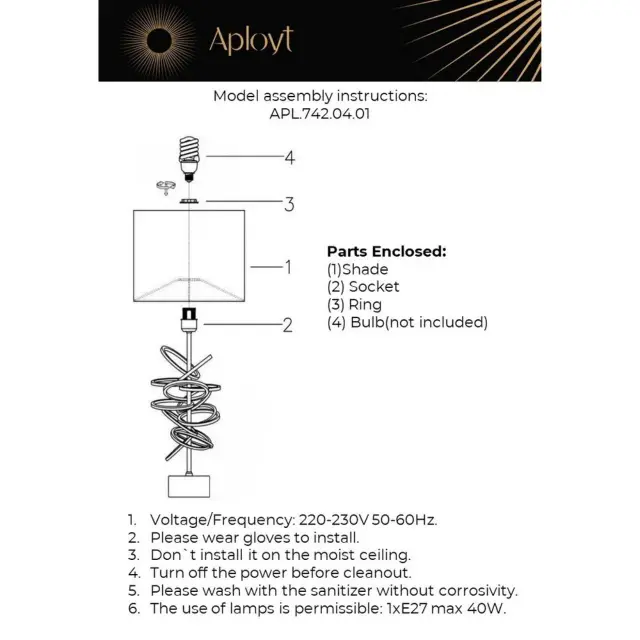 Настольная лампа Aployt APL.742.04.01 IWONA — черный, ракурс 13