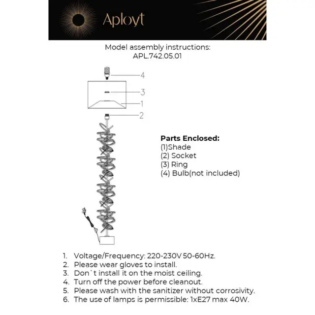 Торшер Aployt APL.742.05.01 IWONA — черный, ракурс 13